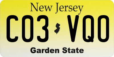 NJ license plate C03VQO