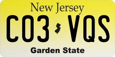 NJ license plate C03VQS