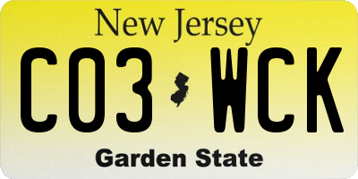NJ license plate C03WCK