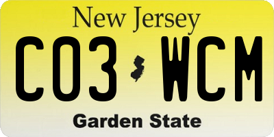 NJ license plate C03WCM