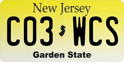 NJ license plate C03WCS