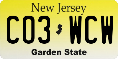 NJ license plate C03WCW