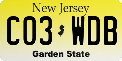 NJ license plate C03WDB