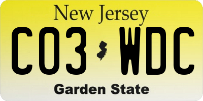 NJ license plate C03WDC