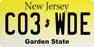 NJ license plate C03WDE