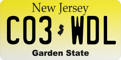 NJ license plate C03WDL