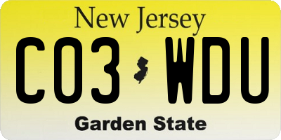 NJ license plate C03WDU