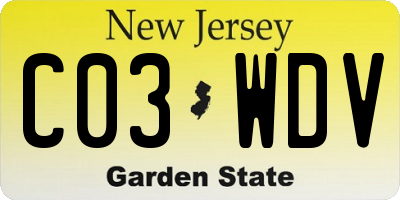 NJ license plate C03WDV