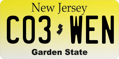 NJ license plate C03WEN