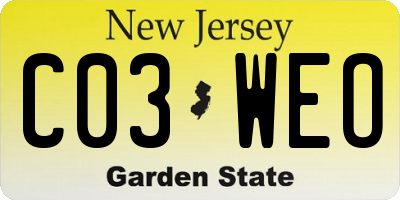 NJ license plate C03WEO