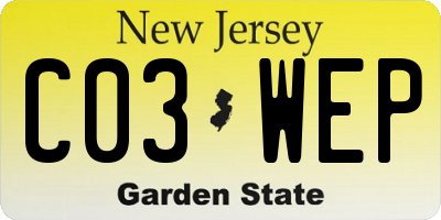 NJ license plate C03WEP