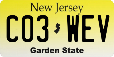NJ license plate C03WEV