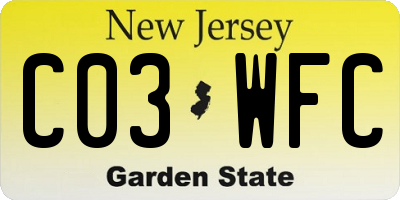 NJ license plate C03WFC