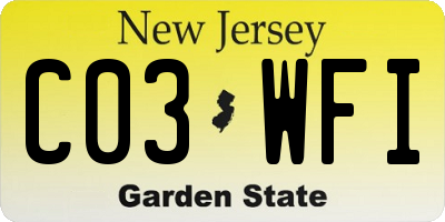 NJ license plate C03WFI