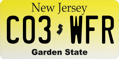 NJ license plate C03WFR