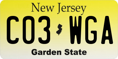 NJ license plate C03WGA