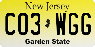 NJ license plate C03WGG