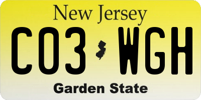 NJ license plate C03WGH