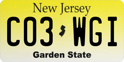 NJ license plate C03WGI