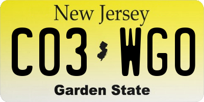 NJ license plate C03WGO