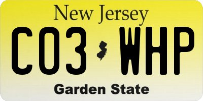 NJ license plate C03WHP