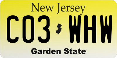 NJ license plate C03WHW