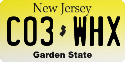 NJ license plate C03WHX