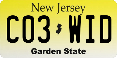 NJ license plate C03WID