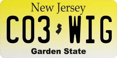 NJ license plate C03WIG