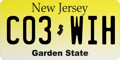 NJ license plate C03WIH