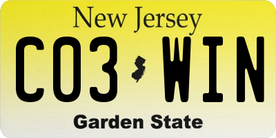 NJ license plate C03WIN