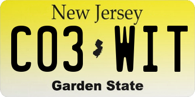NJ license plate C03WIT
