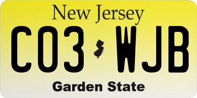 NJ license plate C03WJB