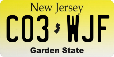 NJ license plate C03WJF