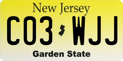 NJ license plate C03WJJ