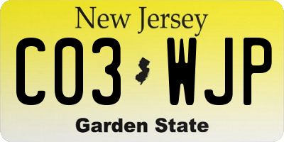 NJ license plate C03WJP