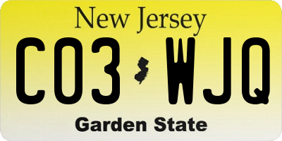 NJ license plate C03WJQ