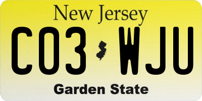 NJ license plate C03WJU