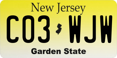 NJ license plate C03WJW