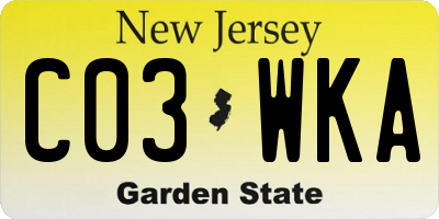 NJ license plate C03WKA