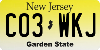 NJ license plate C03WKJ