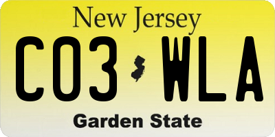 NJ license plate C03WLA