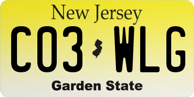 NJ license plate C03WLG
