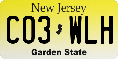 NJ license plate C03WLH