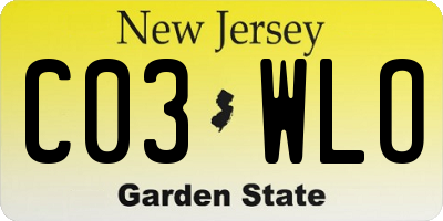 NJ license plate C03WLO