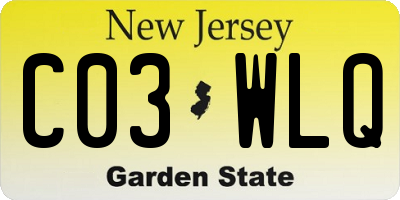 NJ license plate C03WLQ