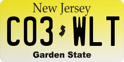 NJ license plate C03WLT