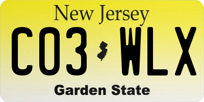 NJ license plate C03WLX
