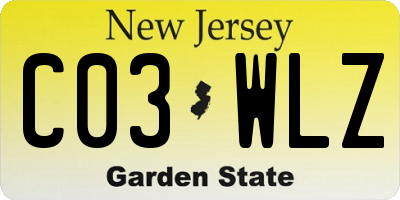 NJ license plate C03WLZ