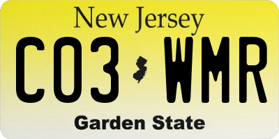 NJ license plate C03WMR